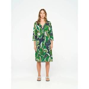 NEW ONESEASON costa nova middy poppy dress in emerald